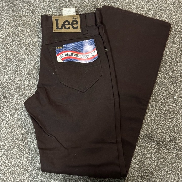 Deadstock Vintage Lee Jeans Women’s 28x30 Brown Boot Cut USA Made Denim Western - Picture 1 of 5
